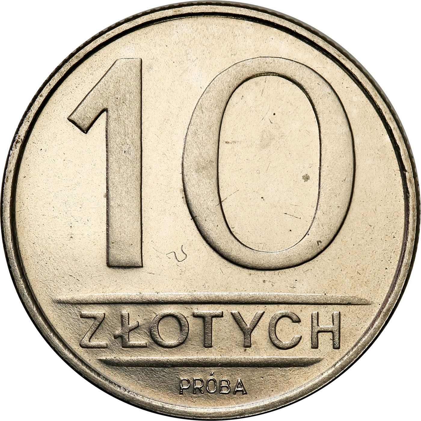 PRL. PRÓBA Nikiel 10 złotych 1984 nominał